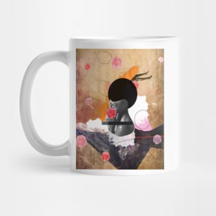 Contemporary fashionistas floral collage Mug